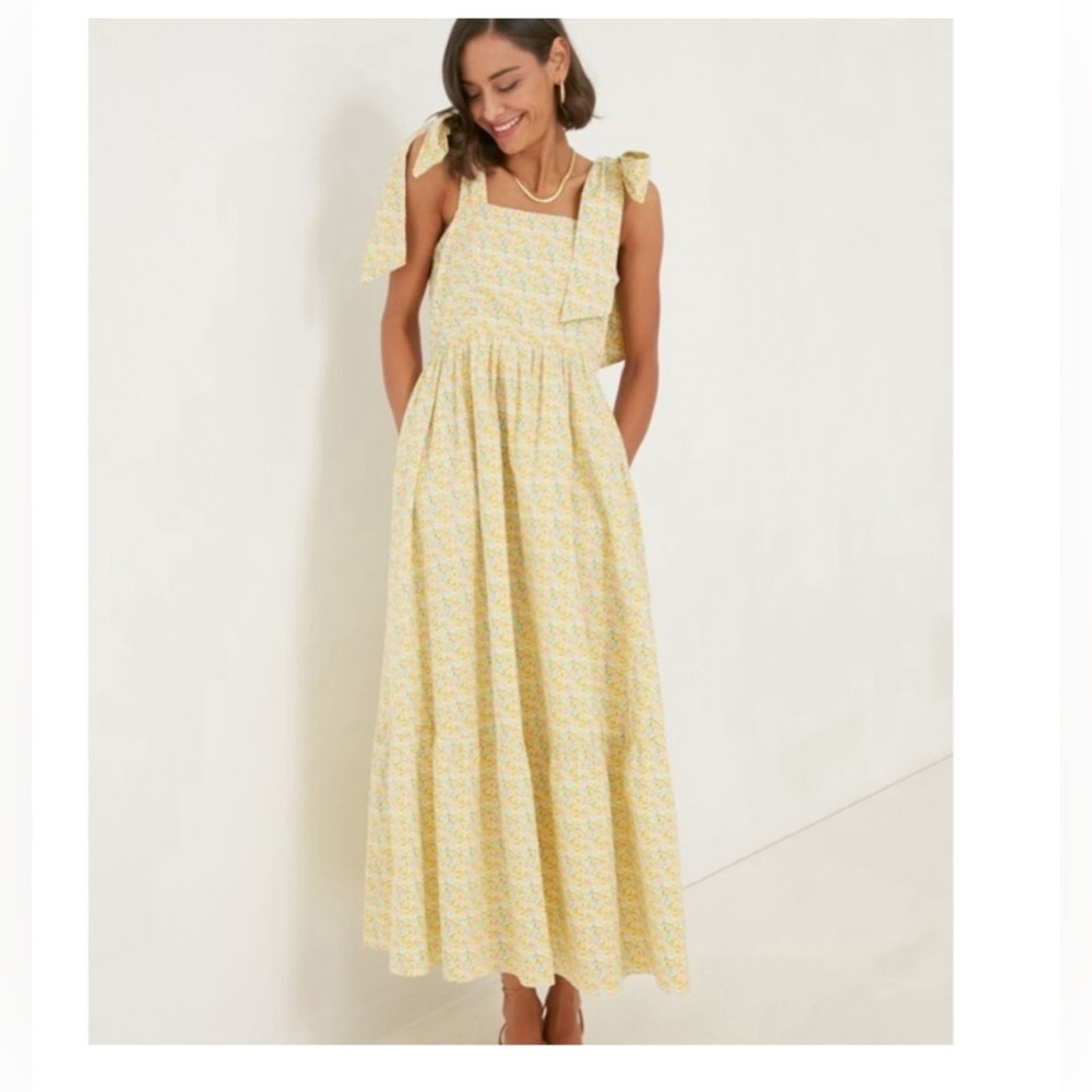 Hyacinth House Tuckernuck Womens Cottagecore Yellow Floral Clemmie Maxi Dress XL